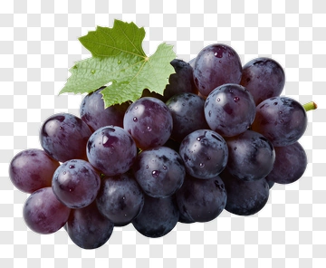 Cluster Of Purple Grapes With Green Leaf PNG