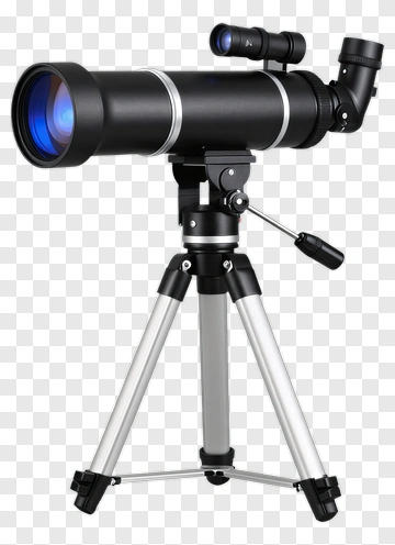 Black Telescope On Tripod PNG
