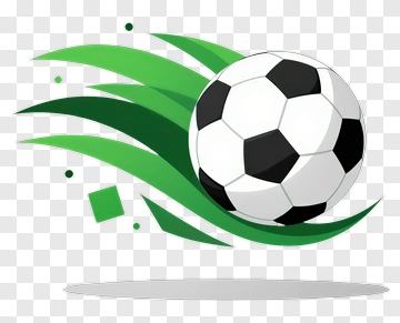 Soccer Ball With Green Motion Lines PNG
