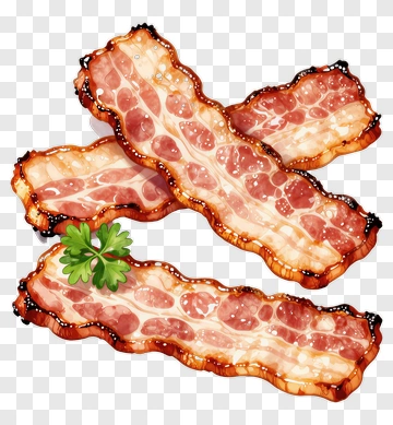 Crispy Bacon With Fresh Parsley PNG