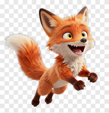 Playful Fox Jumping PNG