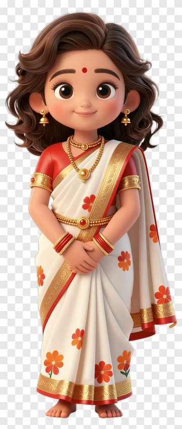 Indian Girl In Traditional Sari PNG