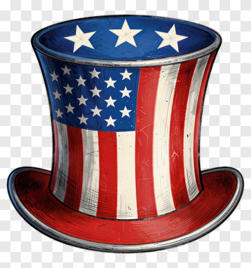 American Flag Top Hat PNG