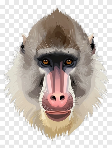 Mandrill Portrait PNG