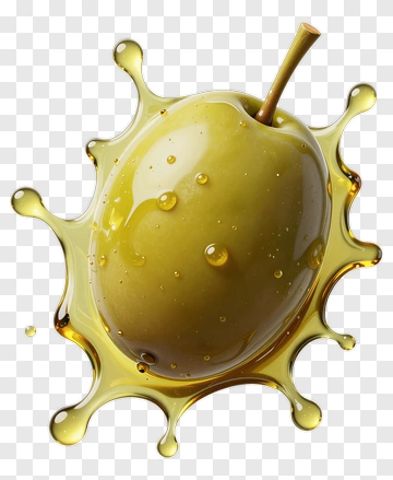 Apple With Olive Oil Splash PNG