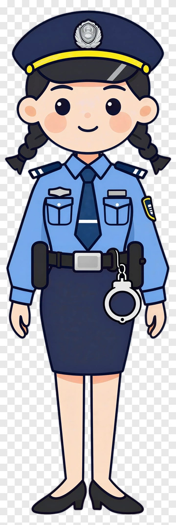 Cartoon Female Police Officer PNG