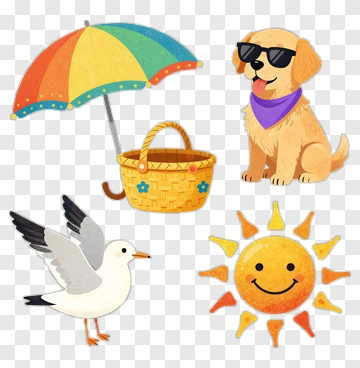 Dog Seagull Umbrella Sun PNG