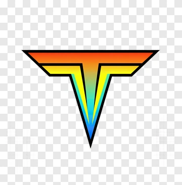 T-shaped Logo With Gradient Colors PNG