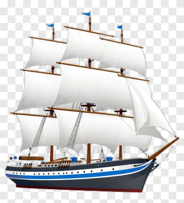 Sailboat With White Sails PNG