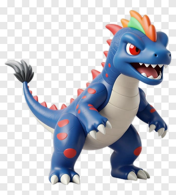 Blue Dinosaur Toy With Red Spots PNG