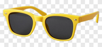 Yellow Sunglasses With Black Lenses PNG