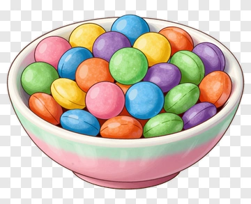 Colorful Candy In A Bowl PNG