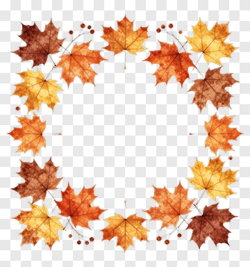 Autumn Leaves Frame PNG