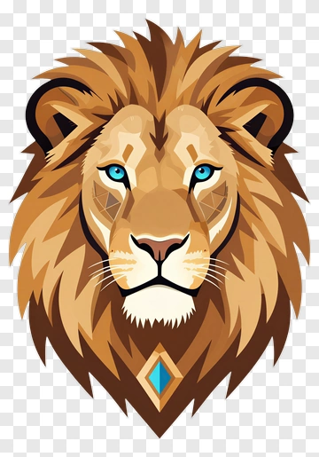 Lion With Blue Eyes And Diamond PNG