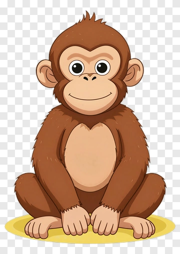 Cute Monkey Sitting PNG