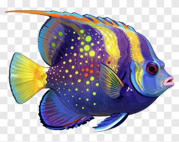 Colorful Fish Illustration PNG