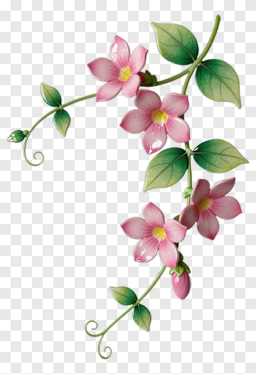 Pink Flowers On A Vine PNG