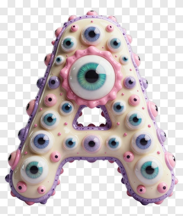 Letter A With Multiple Eyes PNG