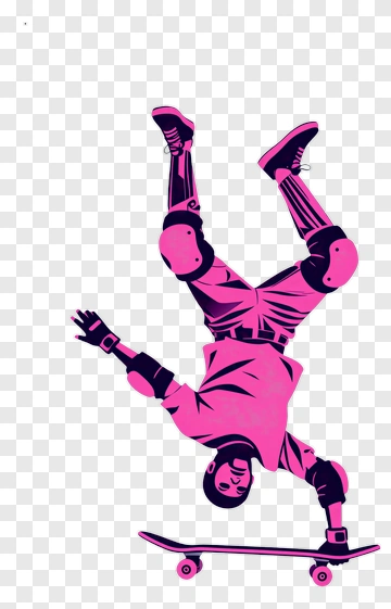 Skateboarder Doing Flip PNG
