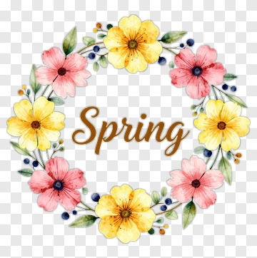 Spring Flower Wreath Design PNG