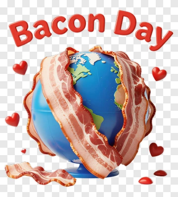 Bacon Day Globe PNG
