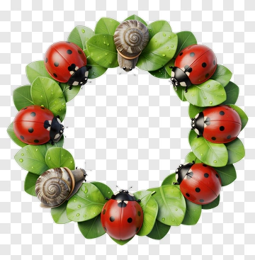 Ladybug And Snail Wreath PNG