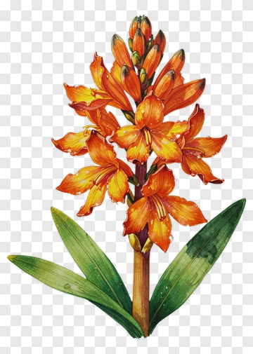 Orange Lily Watercolor Flower PNG