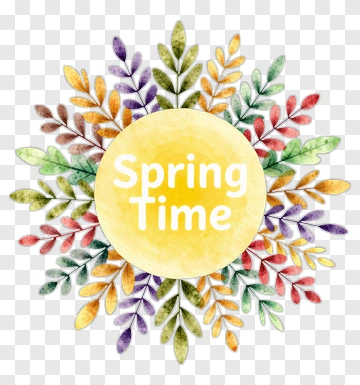Spring Time Watercolor Design PNG