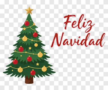 Christmas Tree With Festive Greeting PNG