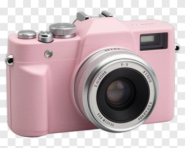Pink Camera With Silver Lens PNG