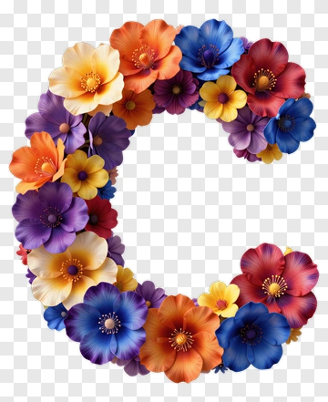 Floral Letter C PNG