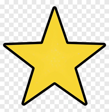Yellow Star With Black Outline PNG
