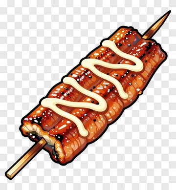 Grilled Eel Skewer With Mayonnaise PNG