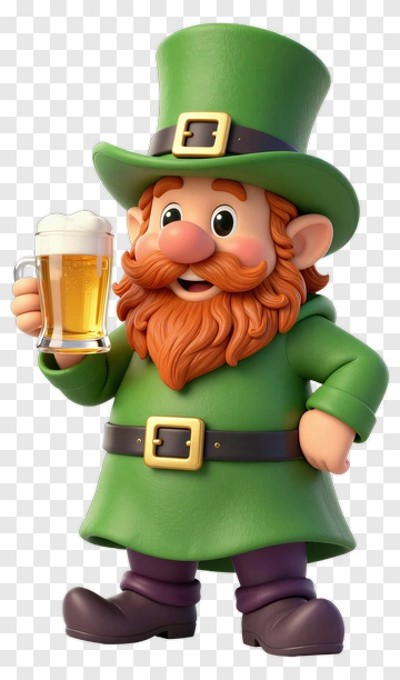 Leprechaun Holding Beer Mug PNG