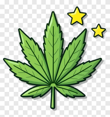 Cannabis Leaf With Stars PNG