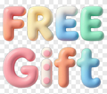 Free Gift Text In Pastel 3D Letters PNG