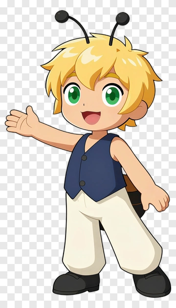 Happy Bee Child Cartoon Character PNG
