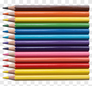 Colorful Pencils Arranged In A Row PNG
