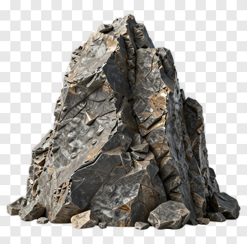 Rock Formation With Gold Veins PNG
