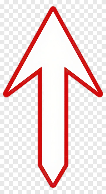 White Arrow With Red Outline PNG