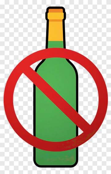 No Alcohol Sign With Wine Bottle PNG