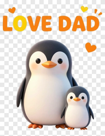 Penguin Family Love Dad PNG