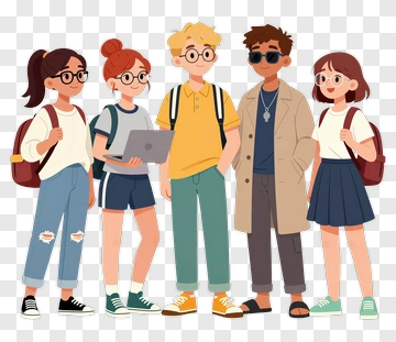 Group Of Students Standing Together PNG