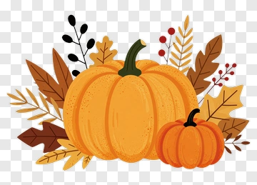 Autumn Pumpkin With Foliage PNG