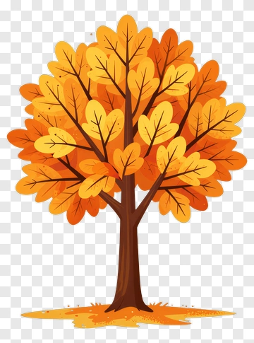 Autumn Tree With Golden Leaves PNG