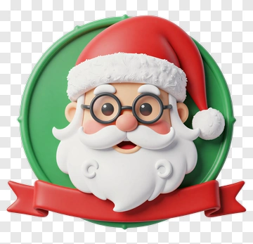 Santa Claus With Glasses And Ribbon PNG