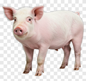 Pink Pig Standing PNG