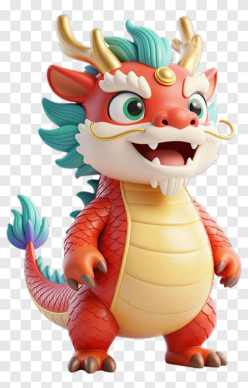 Cute Cartoon Dragon Figure PNG