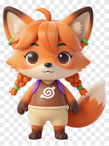 Cute Fox Character PNG
