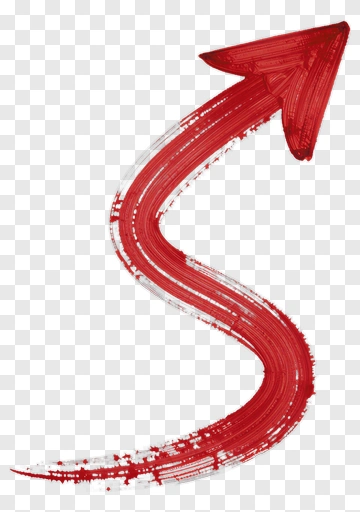 Red Hand Drawn Arrow PNG